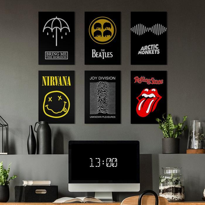Poster Band Music Musik Wall Decor Poster Dinding Hiasan Dinding Kamar Rumah Retro Vintage Aesthetic