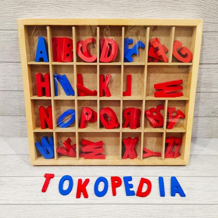 Mainan anak Mainan Edukasi Anak Kotak Permainan Teka Teki Susun Puzzle KayuHuruf Abjad - Moveable