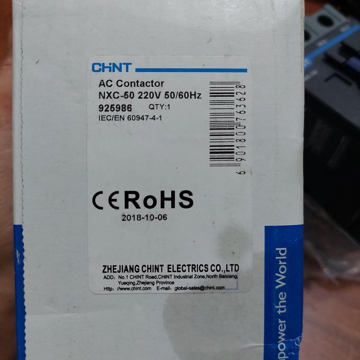 Kontaktor Chint Chnt Nxc-50 220V 80A
