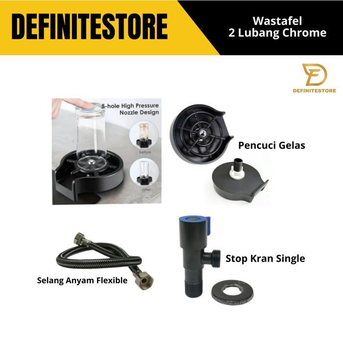 Kitchen Sink 2 Lubang Wastafel Cuci Piring 2 Lubang Bak Cuci Piring 2 Lubang Stainless Steel 8245