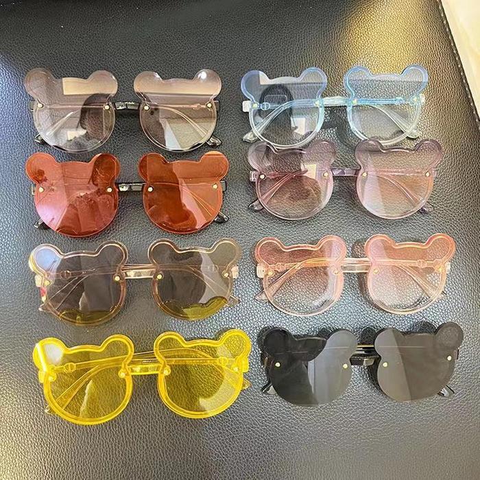 Kacamata Hitam Anak Anti-ultraviolet Kacamata Beruang Lucu Bayi Laki-Laki dan Perempuan Trendi