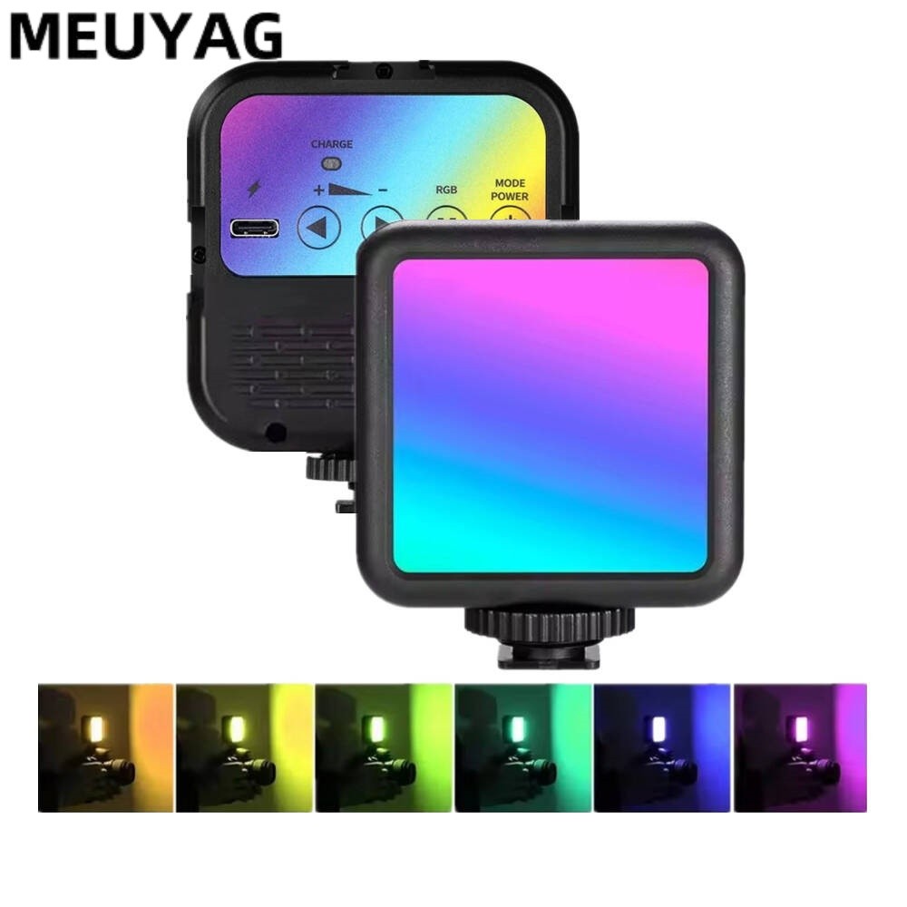 MEUYAG RGB Video Light Mini LED Camera Light Rechargable LED Panel Lamp Photo Video Fill Lighting