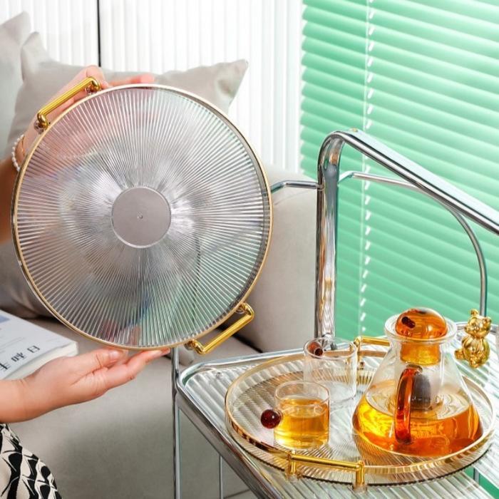 CODAesthetic Tray Nampan Plastik/Nampan Aesthetic/Tray Round Transparant/Nordic Luxury Tray/Nampan