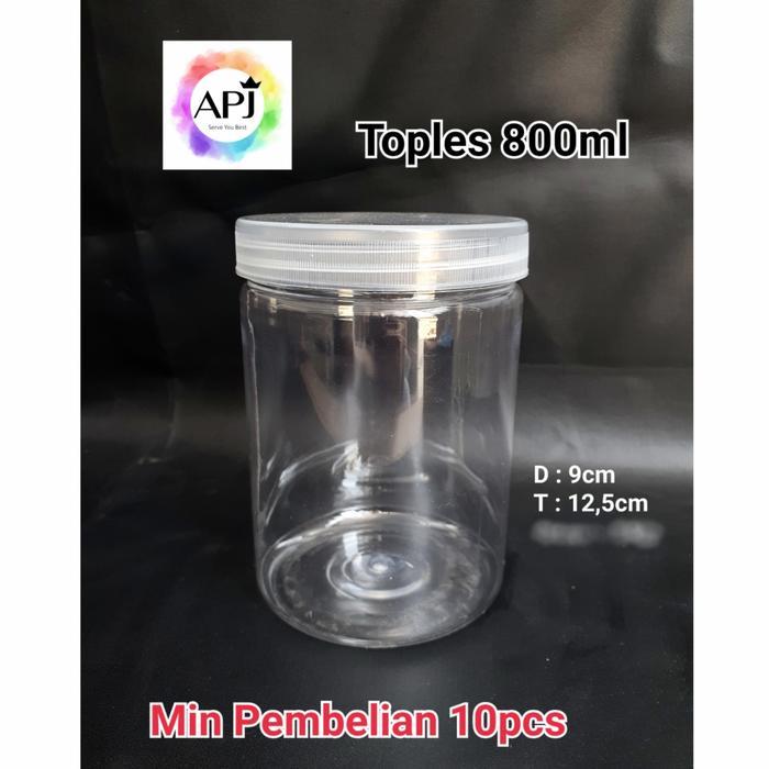 Toples Jar Plastik Tabung 800ml /Toples Cylinder 800ml/ Toples Plastik