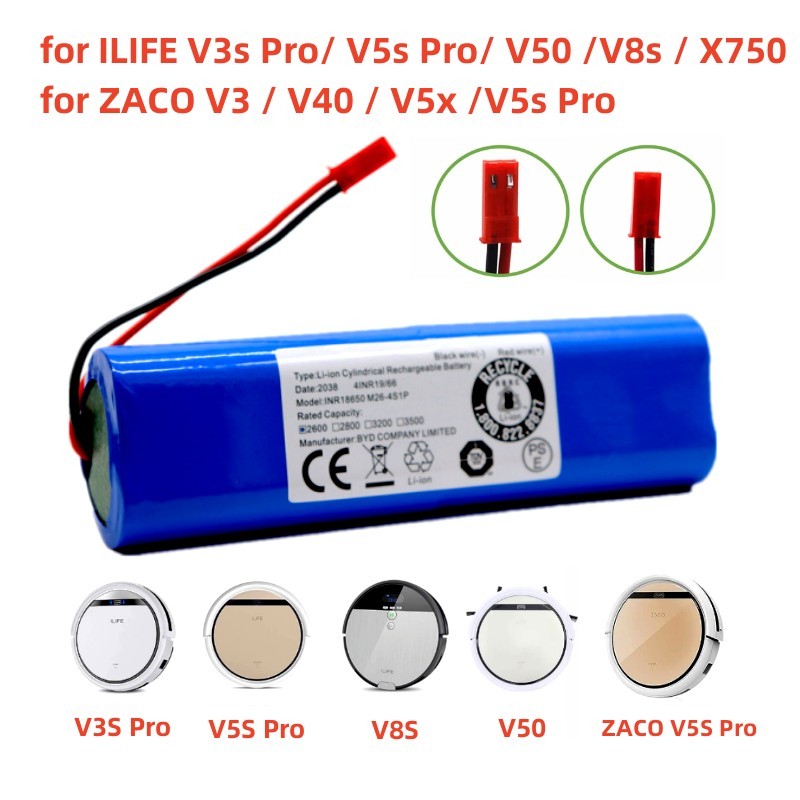 Original Li-lion Battery for ILIFE V3s Pro, V5s Pro, V8s, V8 PlusV80V80 MaxV80 Pro,V3s Max 18650