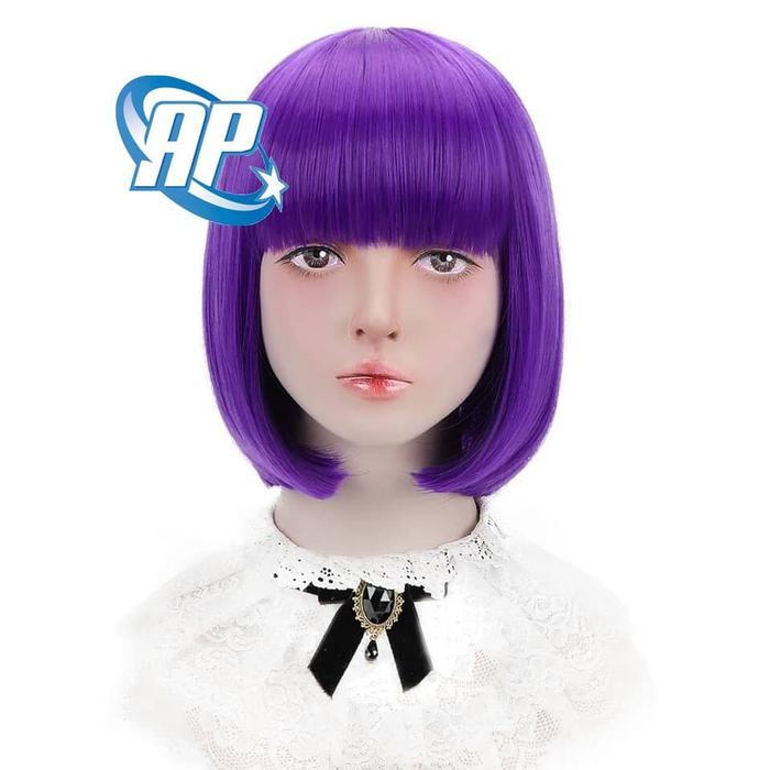 WIG Bob / Wig poni Pendek / Rambut palsu bob murah / Wig bob poni ungu