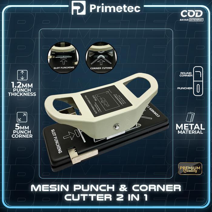 Alat Puncher 2in1 sudut dan oblong 5313 plong pelubang PVC ID Card, Kertas, Foto Grakitec
