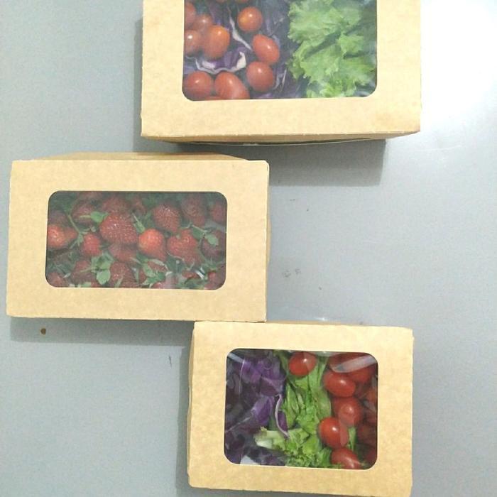 [25pcs] Food Grade Brown Kraft Paper Lunch Box (XL) / Paper Box Windows