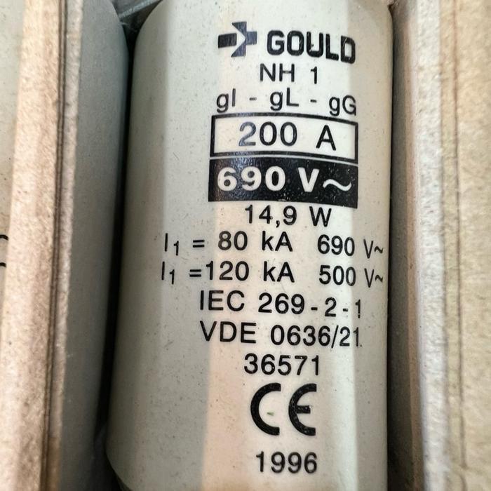 Nh Fuse Gould Nh1 200A Fuse Sekring Nh1 200A 690V Nh Fuse Link Harga Khusus