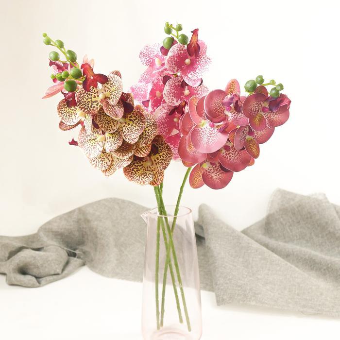 7 Heads Artificial Orchid Flower Dekorasi Wedding Anggrek Bulan Latex Import Premium Bunga Palsu