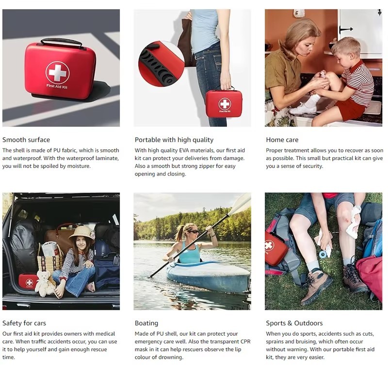 Portable First Aid Kit For Outdoor Adventures, Hiking, Car Traveling, And Camping (First Aid Kit