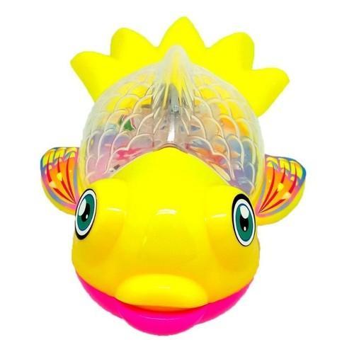 La Rosa Promo - Mainan Ikan Mas Koki Koi Jumbo Jalan Nyala Lampu Suara Tali /Mainan Anak Murah /Kado