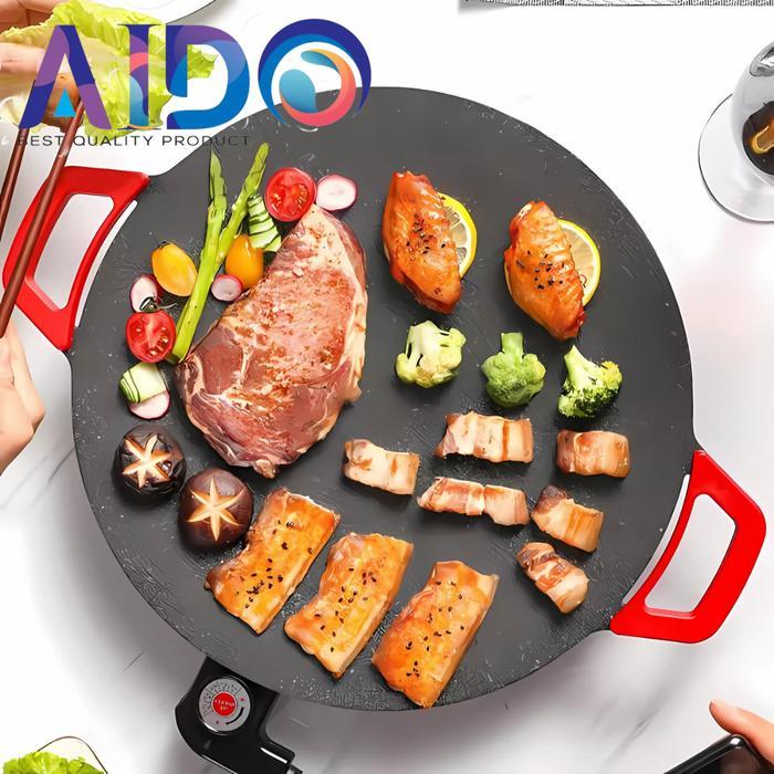 PANGGANGAN LISTRIK GRILL BBQ ELEKTRIK Alat Pemanggang Listrik Tempat Pemanggang Bulat BBQ Piring