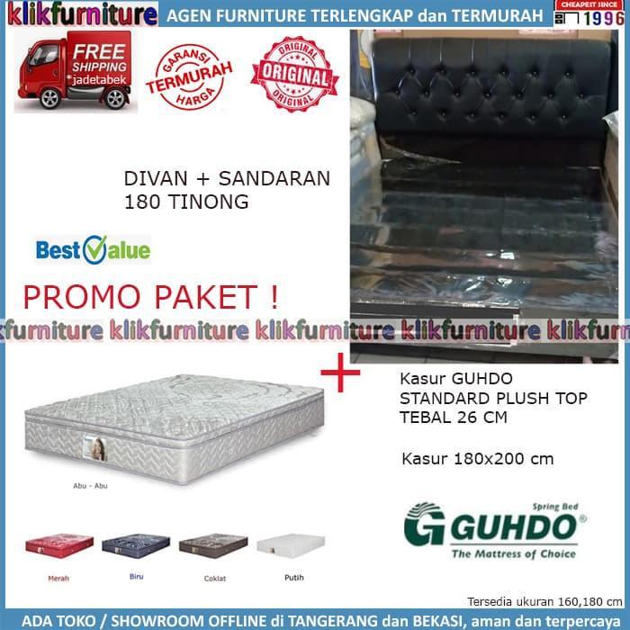 Paket Springbed 180x200 cm Guhdo Std Plushtop + Divan Minimalis
