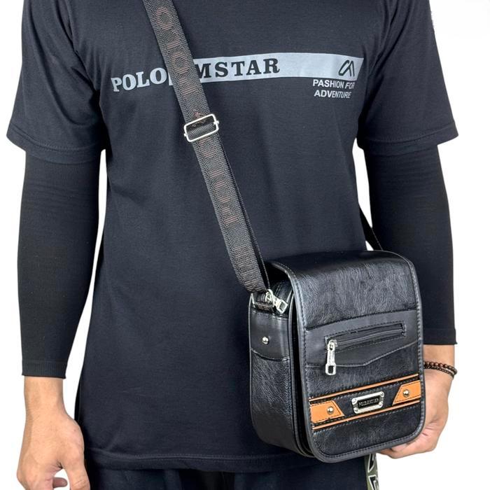 Tas Selempang Pria Tas Selempang Kulit Pu Leather 8"Inchi Polo Amstar Original Tas Pria Tas Polo Tas