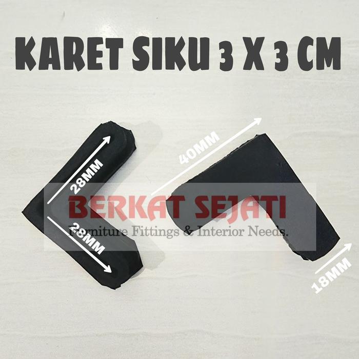 Alas Kaki Karet Siku L Tatakan Tiang Rak Besi Siku Lubang 3 x 3 3x3 cm .