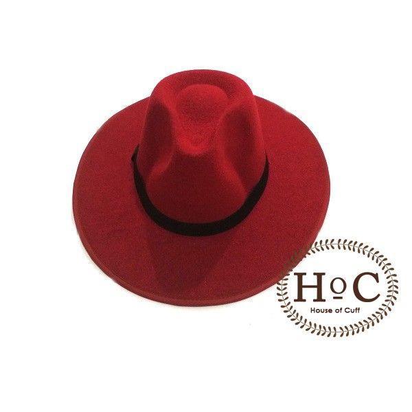 Houseofcuff Fedora Wide Topi Lebar Maroon #Gratisongkir