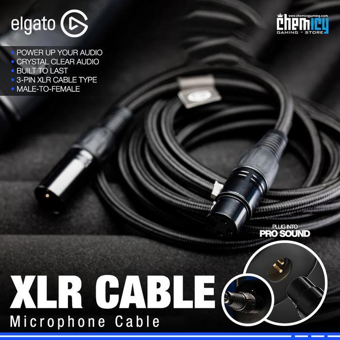 Elgato Xlr Microphone Cable 3M Male To Female Kabel Mikrofon Redy Stok