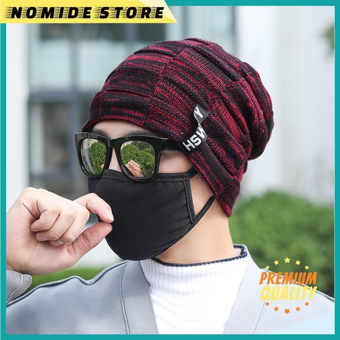 Topi Kupluk Beanie Hswboy Kupluk Wool Winter Kupluk Rajut Pria Wanita #Gratisongkir