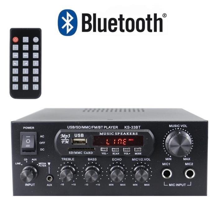 Cuci Gudang Amplifier Bluetooth Eq Audio Amplifier Home Theater Fm 1000W-Ks-33Bt