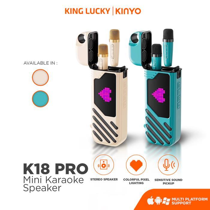 Kinglucky K18 Pro Speaker Portable Wireless 2Mic 1Set Karaoke Mini Bluetooth Salon Karaoke Mic
