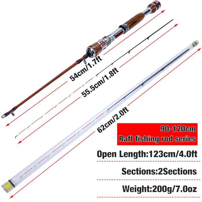 Sougayilang Joran Pancing 120Cm/3.6Ft 12-25Lb Joran Pancing Udang 2 Bagian Serat Karbon + Set Reel