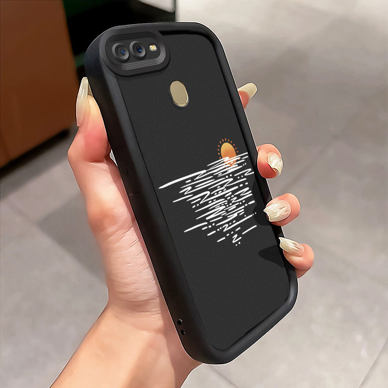 Casing Hp OPPO A7 OPPO A5s OPPO A12 OPPO A12S A11k Case Matahari terbenam minimalis Kasing silikon C