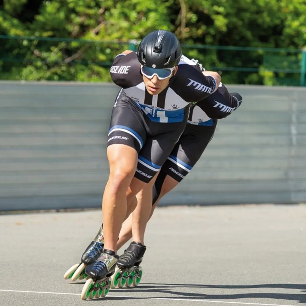Powerslide Men Team Triathlon Skate Suit Skinsuit Inline Roller Skate Speed Race Fast Skat Speed