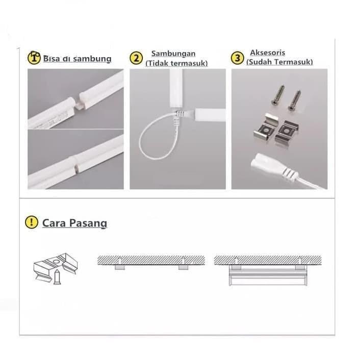 "New" Lampu TL Neon T5 LED Tube Warna Warni GARANSI 100% Generasi Baru Compact Fixture Input AC