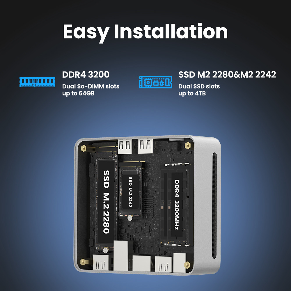 Computer Desktop for Home Genmachine Cheap Mini PC AMD Ryzen 7 4800H ES Diy Gaming Computer 4K
