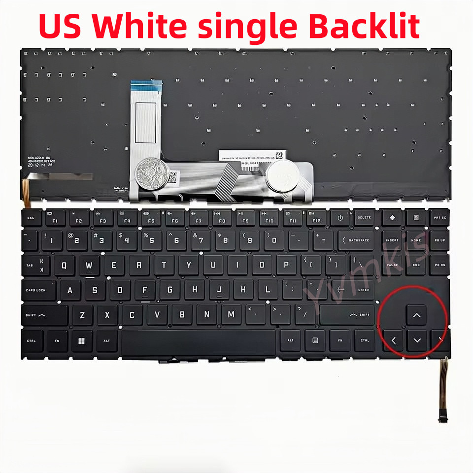 Ru/US Backlit Keyboard for HP OMEN 16-K 16-K0023DX 16-U 16-U1047 16-WD 16-WD0063DX 16-WF 16Z-XF 16-B