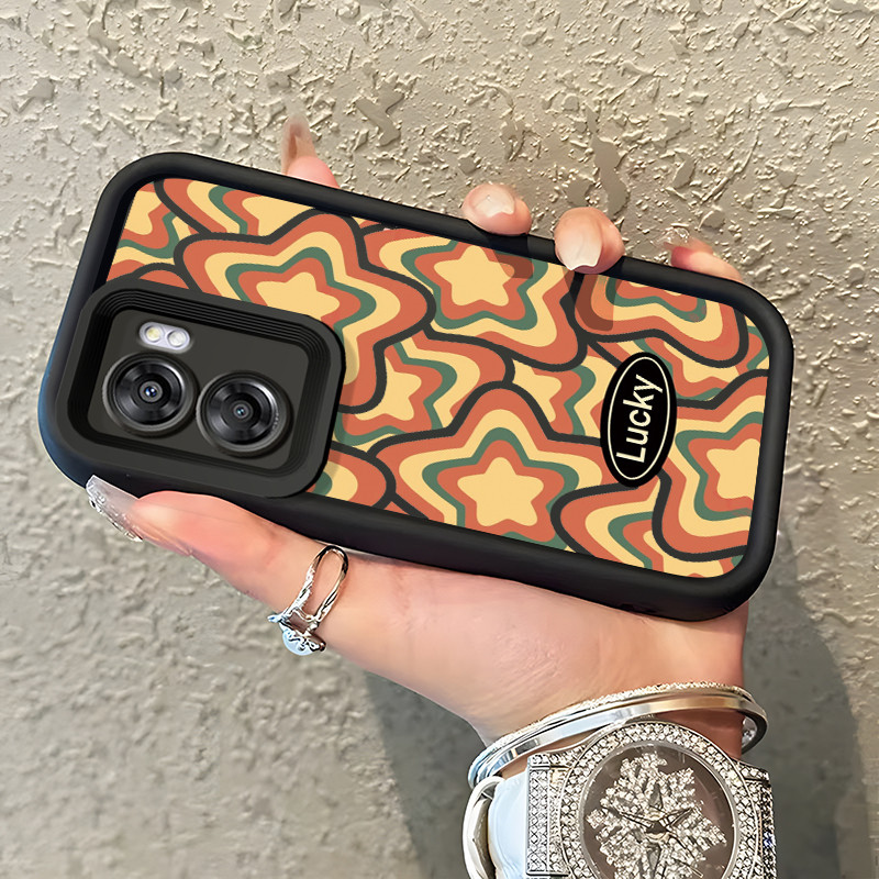 Casing Hp OPPO A57 2022 A77 A2022 A57s A57e A77s Case Lucky Star Retro Color Kasing silikon Cesing m