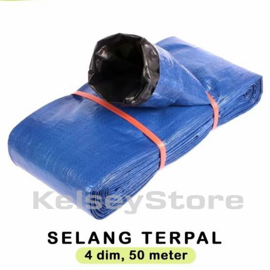 Selang Terpal Plastik 4 dim inch 50 meter / Drip Irigasi Sawah Tebal