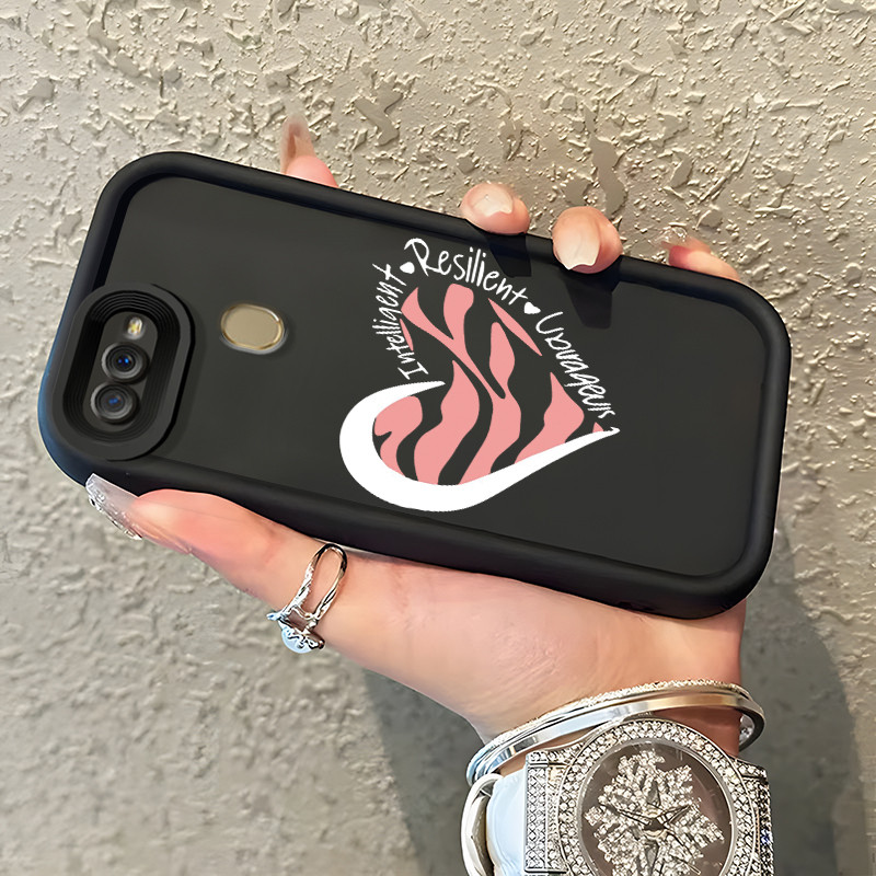 Casing Hp OPPO A7 OPPO A5s OPPO A12 OPPO A12S A11k Case Hati macan tutul merah muda Kasing silikon C