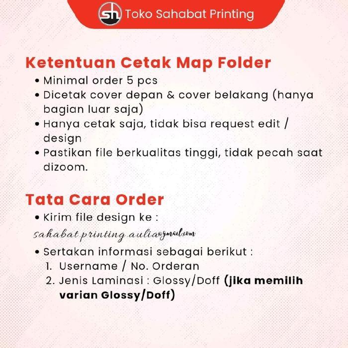 "New" Cetak Map Folder A4 Custom Perusahaan Kantor Wisuda Sekolah Kertas Sehari Selesai