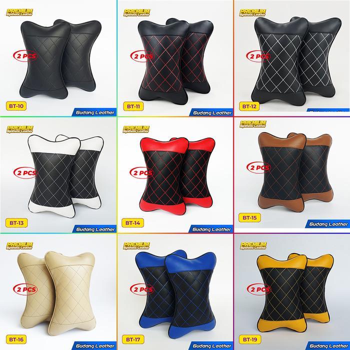 "New" Bantal Mobil Kulit Sintetis (Bintik Hitam)