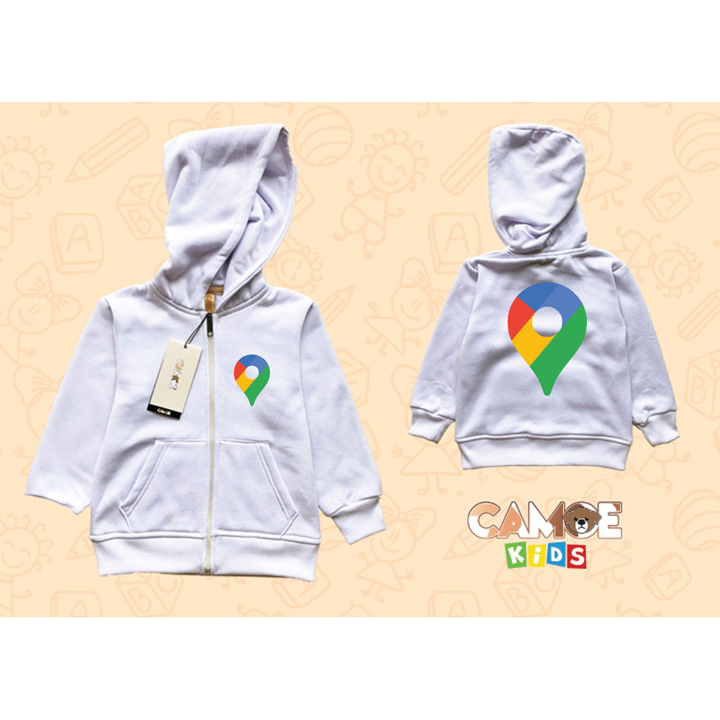 Jaket Hoodie Zipper Anak KIDS Google Maps 2020 Icon logo