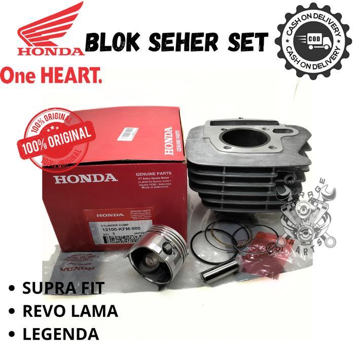 ORIGINAL BLOK SEHER SET KOMPLIT PLUS PISTON KIT HONDA SUPRA FIT NEW FIT X REVO LAMA OLD LEGENDA
