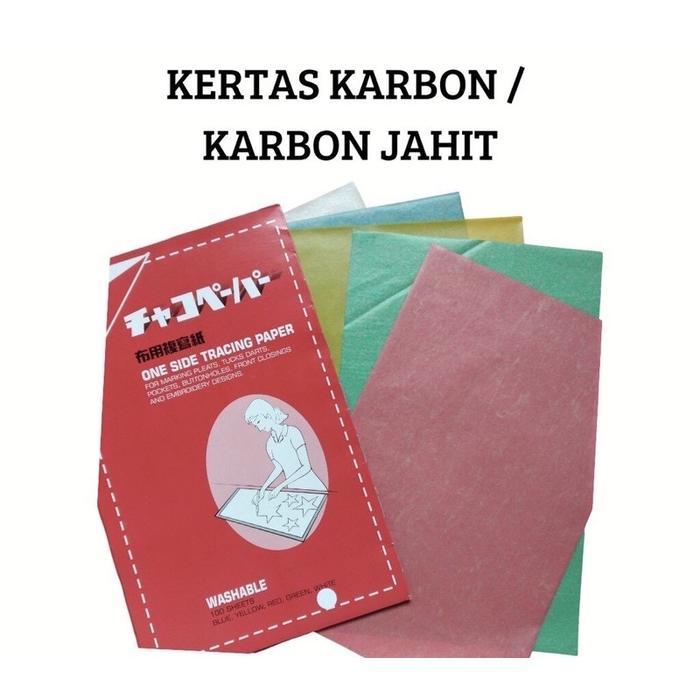 1 PAK kertas karbon / karbon jahit / kertas pola jahit merah kuning
