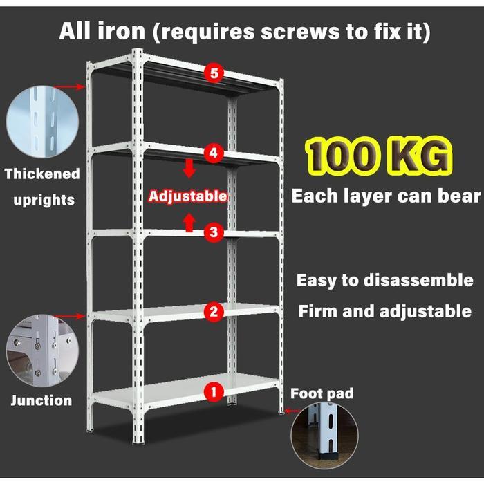 Rak besi siku Susun 120*40*200CM Rak dapur Rak Buku Rak gudang Rak barang Rak aquarium Rak jualan