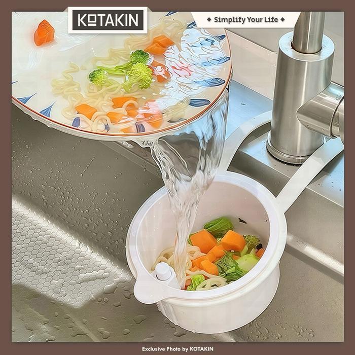 KOTAKIN Saringan Wastafel Anti Sumbat Wadah Sisa Makanan Sampah Cuci Piring Dapur Keranjang Gantung