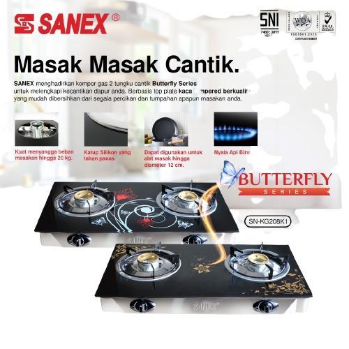 SANEX KOMPOR GAS KACA 2 TUNGKU SN-KG208K1