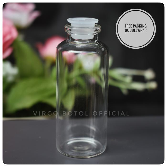 Botol Kaca Vial 30ml Tutup Sumbat Plastik