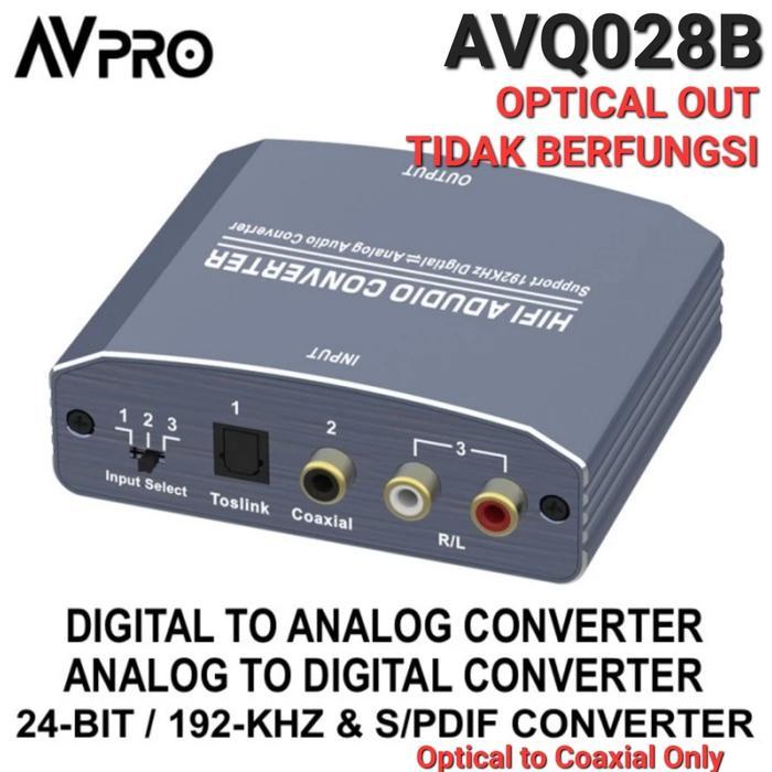NEW AVPRO AVQ028B 24-bit 192-kHz DAC - ADC & Optical to Coaxial Converter