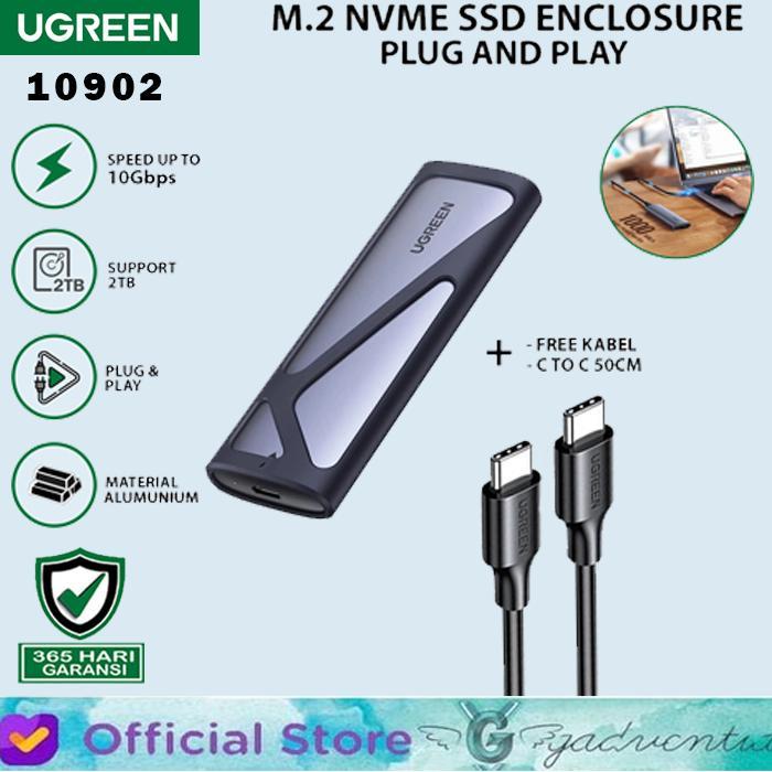 UGREEN Enclosure SSD NVME M.2 SATA 10GBps Ke USB 3.1 Type C Laptop
