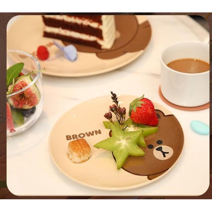 Piring makan sedang LINE FRIENDS Ceramic Medium Plate 8,5 inch 21,5Cm