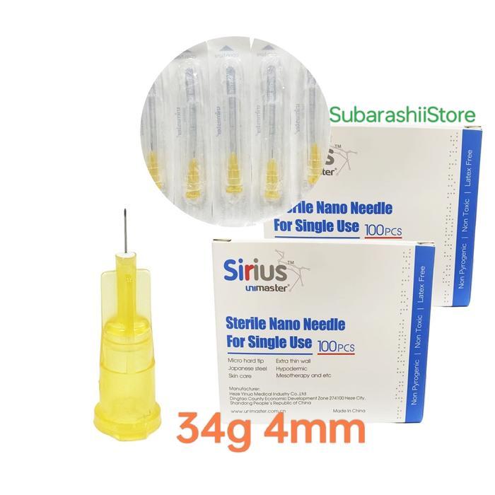 Nano needle 34g 4mm jarum meso skinbooster (ecer/satuan)
