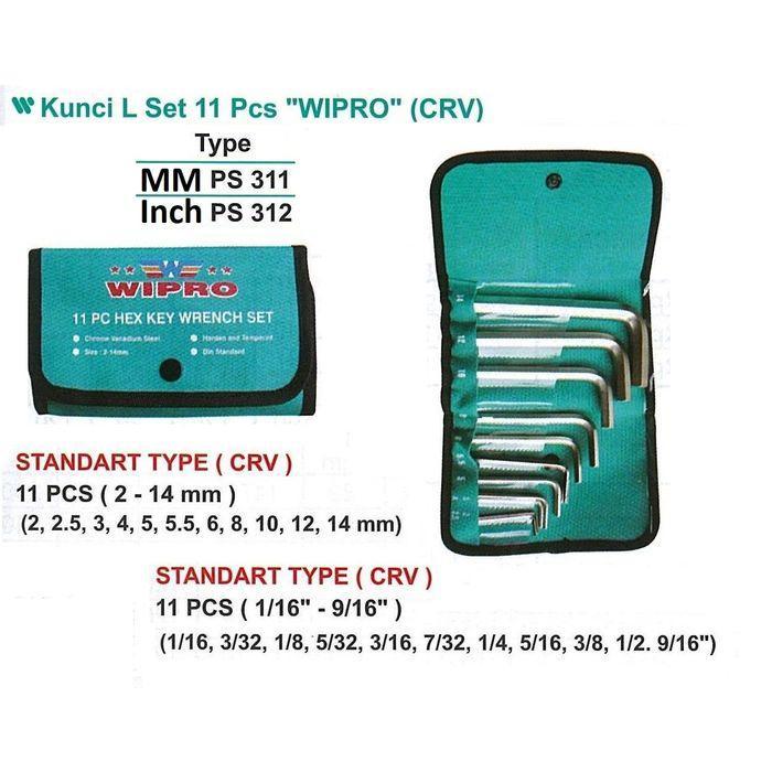 TERLARIS Kunci L Set 11 Pcs CRV Metric - Wipro PS311 SALE