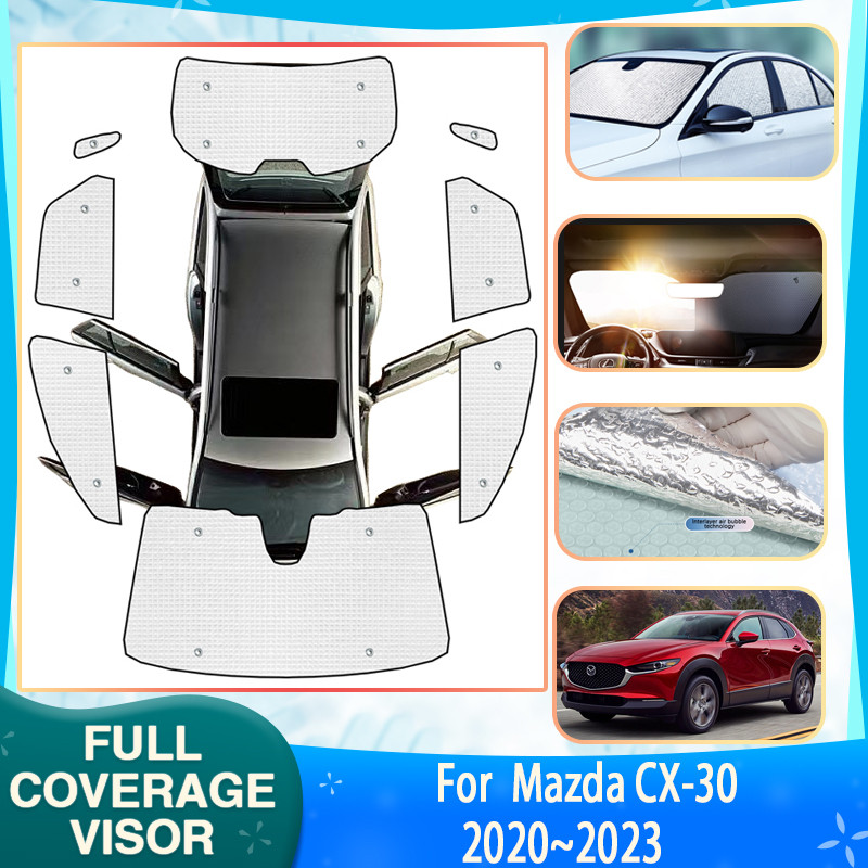 Penutup Pelindung Matahari Penuh Mobil untuk Aksesori Mazda CX 30 2023 ~ 2020 2021 CX30 CX-30 Akseso