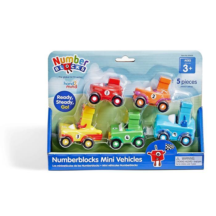Hand2Mind Numberblocks Mini Vehicles, Set Mainan Kendaraan Mini Numberblocks